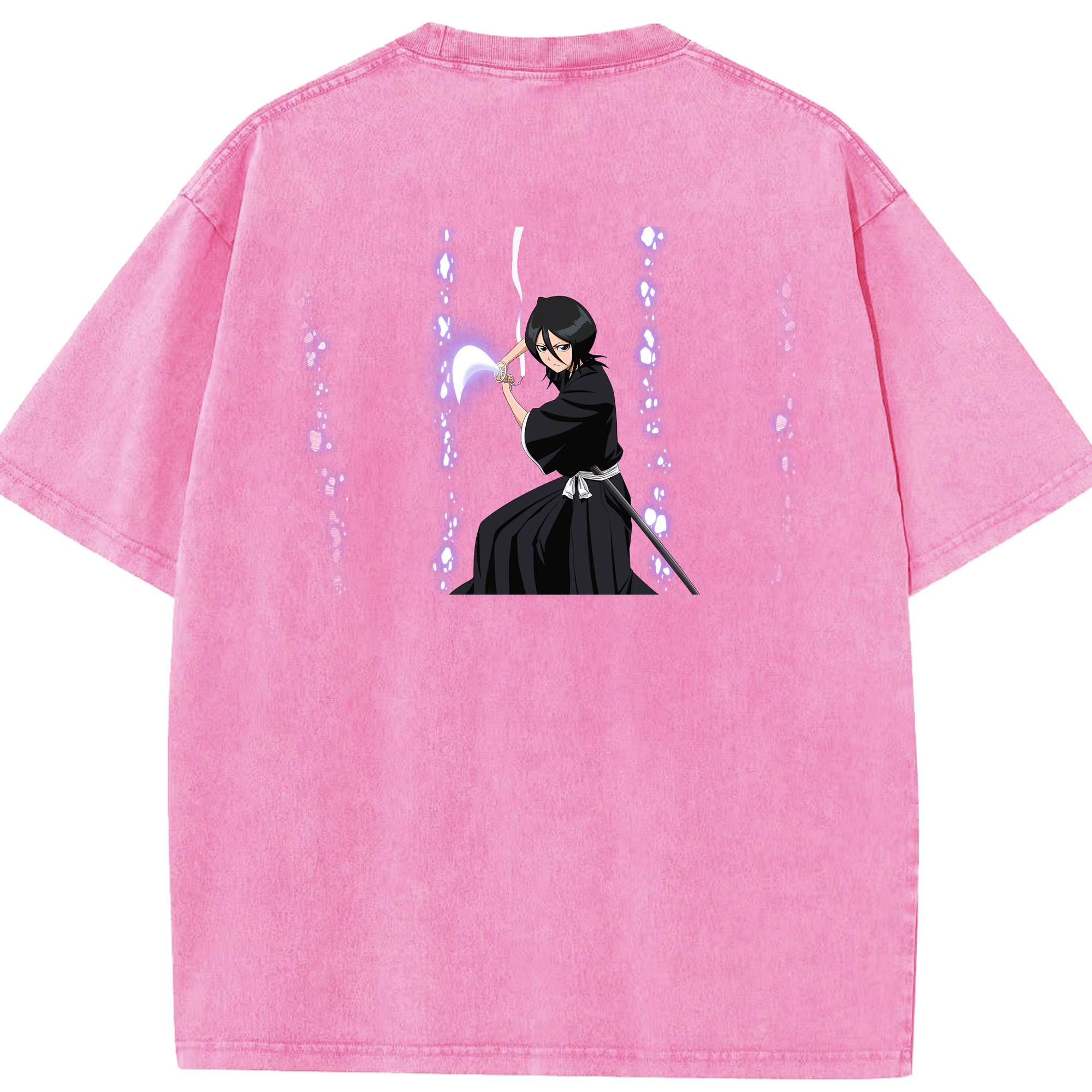 （画像用） ブリーチ 朽木ルキア BLEACH Kuchiki Rukia 綿100% ヴィンテージ風 半袖Tシャツ（背面プリント）